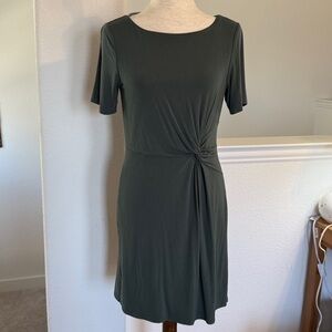White House Black Market Dark Olive Green Knot Dress